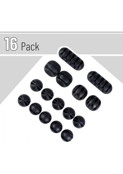 Yapışkanlı Kablo Sabitleyici Düzenleyici 16'lı Paket