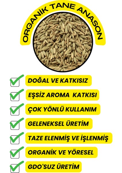 Anason Tane - ( Elenmiş, Katkısız,organik ) 500GR fırsatları
