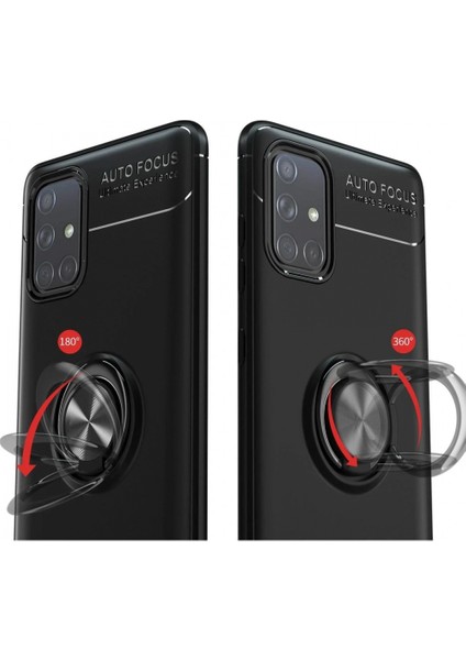 Samsung Galaxy M31S Kılıf Range Yüzüklü Silikon - Siyah (K95) fiyatları