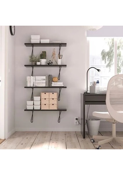 Bergshult/forlaggare Duvar Rafı Venge Siyah 80 x 20 cm fiyatları