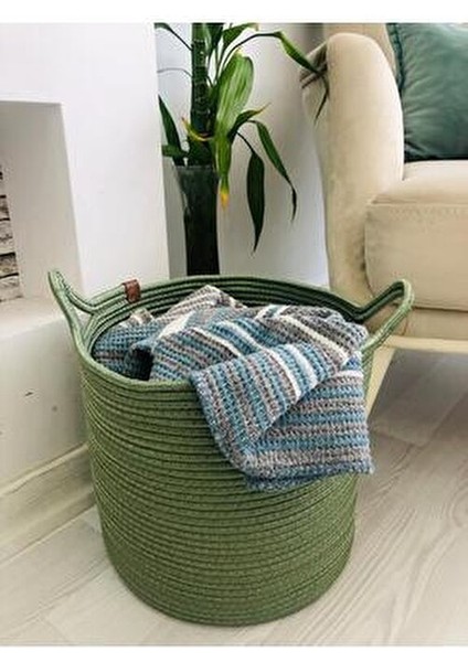 Hasır Sepet Oyuncak Sepeti Çok Amaçlı Düzenleyici Saksılık 25 x 25 Haki fiyatları