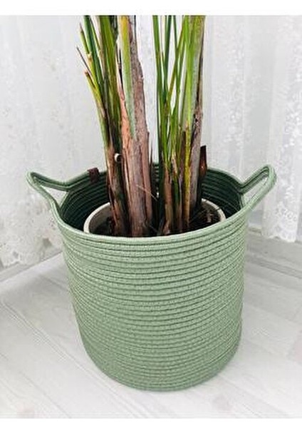 Hasır Sepet Oyuncak Sepeti Çok Amaçlı Düzenleyici Saksılık 25 x 25 Haki indirimleri