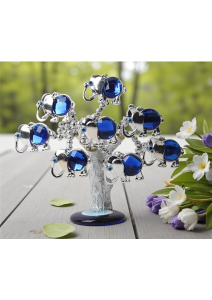 Feng Shui Nazar Boncuğu Ağacı Servet Çakra Şans Ağacı Biblo 20CM Ev Ofis Yeni Yıl Hediyesi Fil Model