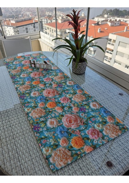 3D Incili Çiçek Desenli Runner fırsatları