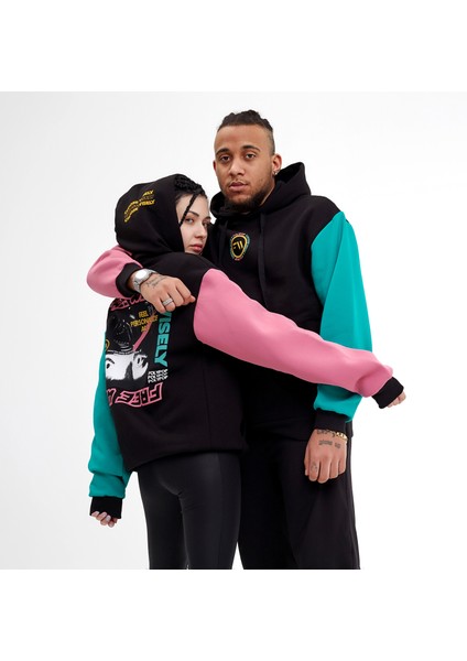 Free Will Siyah Color Block Regular Fit Kapüşonlu Hoodie Sweatshirt fiyatları