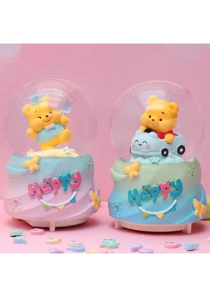 Sevimli Renkli Ayıcık Işıklı Müzikli Orta Boy Kar Küresi modelleri