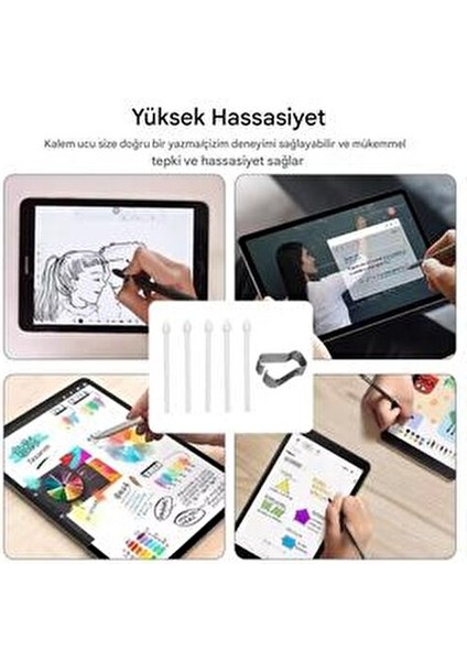 Samsung Galaxy TABS10/S10 FE/S10ULTRA/S10PLUS Yedek Kalem Ucu 5 Tane(Ekranı Kirletmez) S Pen Uyumlu fiyatları