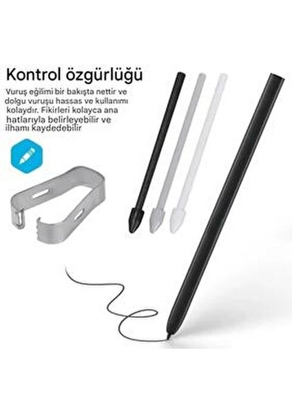 Samsung Galaxy TABS10/S10 FE/S10ULTRA/S10PLUS Yedek Kalem Ucu 5 Tane(Ekranı Kirletmez) S Pen Uyumlu