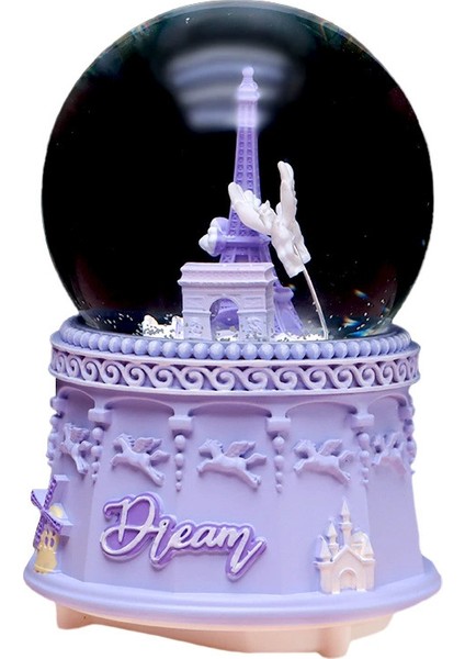 Paris Temal Orta Boy Işıklı Müzikli Kar Küresi