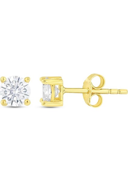 Altın Tektaş Küpe - 14K