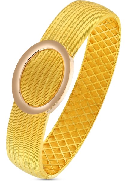 Altın Tasarım Kelepçe Bilezik - 14K fiyatları