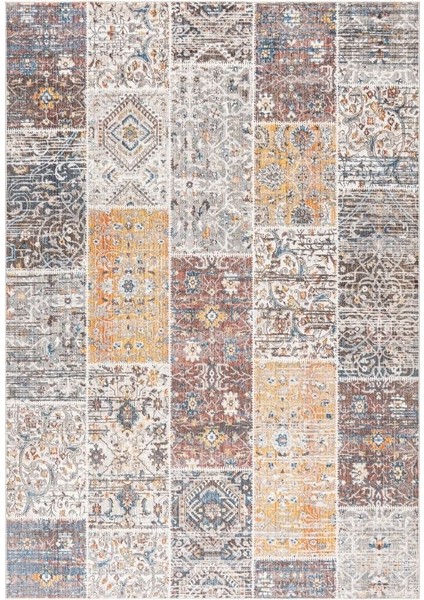 Discovery 1586A Gri Kırmızı Salon Oturma Yatak Odası Halısı