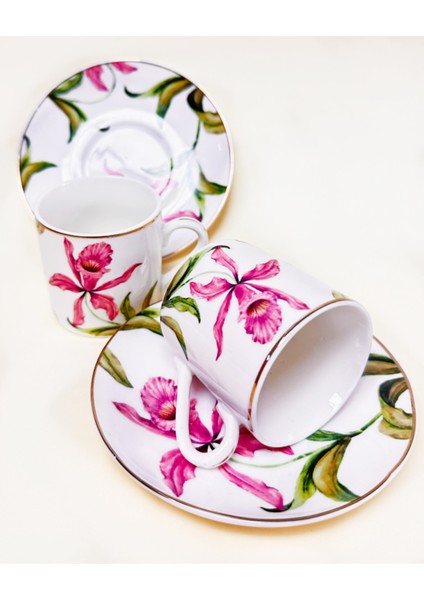 Ikı Kısılık Renklı Kahve Fıncan Takımı