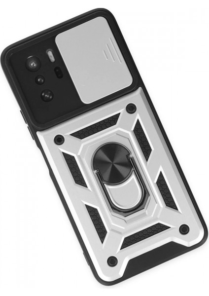 Xiaomi Poco X3 Gt Kılıf Pars Lens Yüzüklü Silikon - Gümüş (K95) modelleri