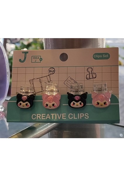 Kuromi Figürlü Küçük Boy 4 Lü Klips Seti AD71599