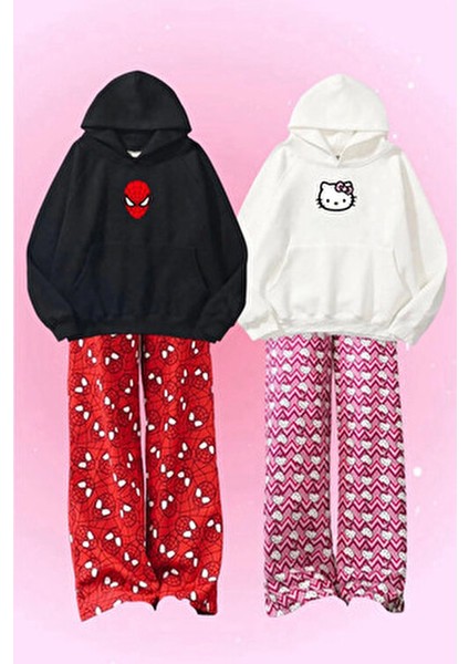 Hello Kitty Unisex Sweatshirt Oversize Unisex Eşofman Alt Üst Takım