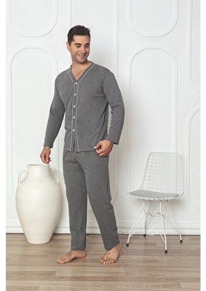 Ercan Önden Düğmeli Gri Renk Erkek Pijama Takımı fiyatları
