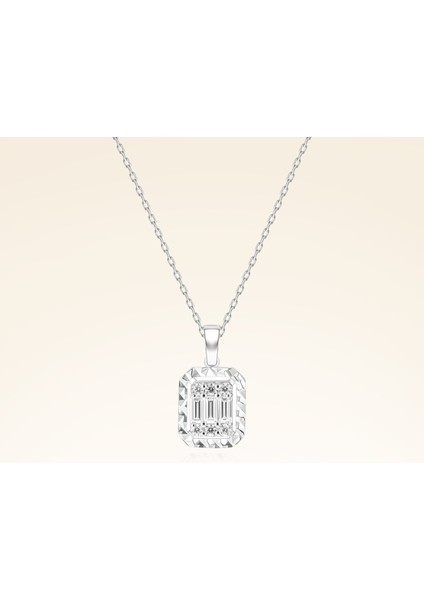 0,20 Karat Efektli Baget Pırlanta Kolye fırsatları