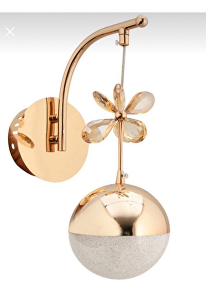 Pilli Gün Işığı Ledli Lüks Duvar Aplik Gold