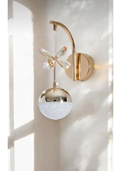 Pilli Gün Işığı Ledli Lüks Duvar Aplik Gold fiyatları