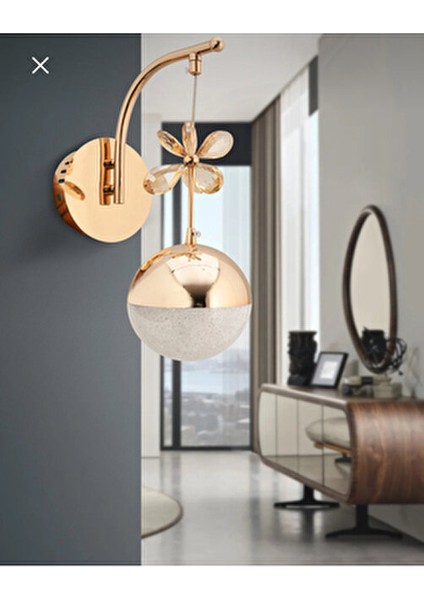 Pilli Gün Işığı Ledli Lüks Duvar Aplik Gold modelleri