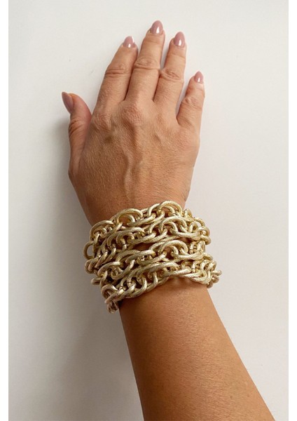 Işıltılı Zincir Kalın Bileklik