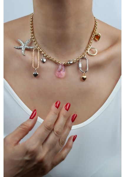 Gold Zincir Charm Kolye fiyatları