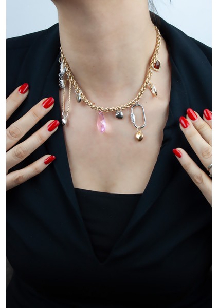 Gold Zincir Charm Kolye modelleri