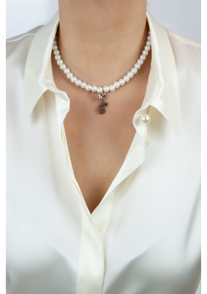 Cam Inci Bronz Uçlu Kolye