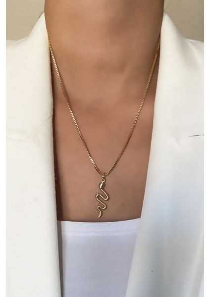 Ince Zincir Yılan Kolye