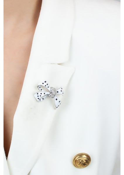 Mine Kaplı Zirkon Taşlı Kurdela Broş fiyatları