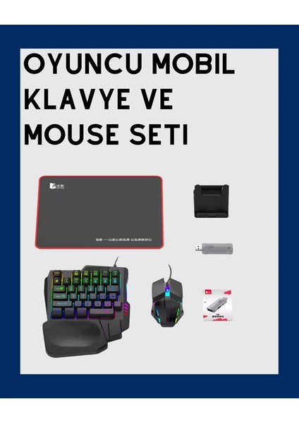 Android Uyumlu Klavye Mouse Oyun Seti – Gecikmesiz Bağlantı, Tak-Çalıştır Özellikli