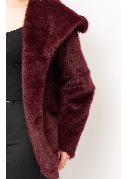 Geniş Yaka Peluş Kürk Kısa Kaban 2625 fırsatları
