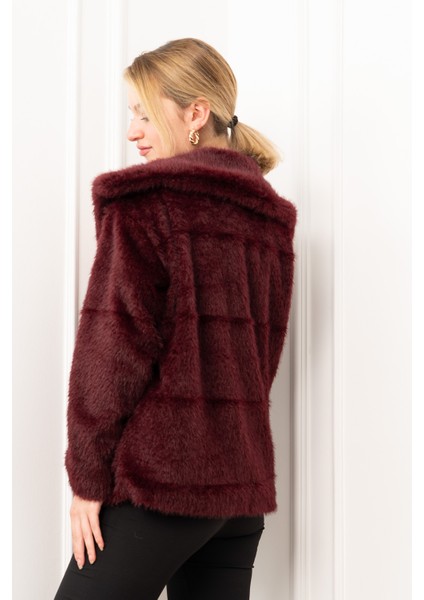 Geniş Yaka Peluş Kürk Kısa Kaban 2625 indirimleri