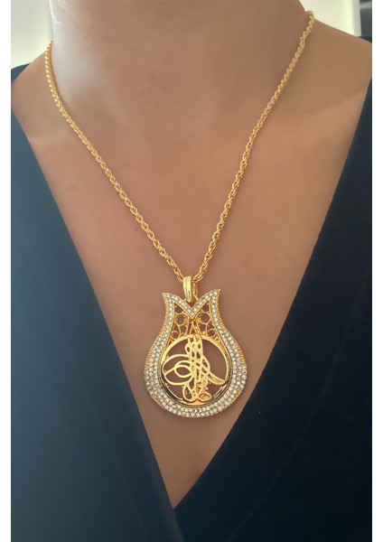 Tuğra Figürlü Lale Kolye