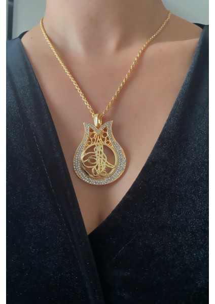 Tuğra Figürlü Lale Kolye modelleri