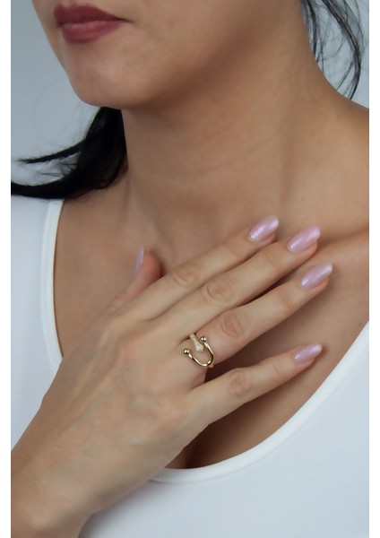 Zirkon Taşlı Ayarlanabilir Tasarım Yüzük