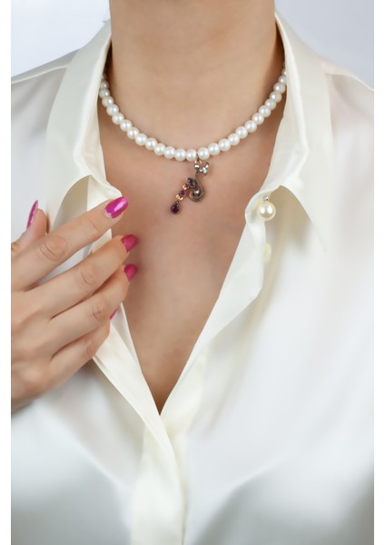 Cam Inci Bronz Uçlu Kolye