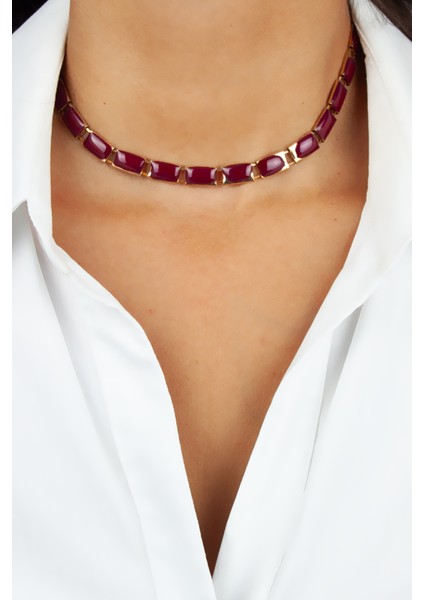 Mineli Bordo Kadın Kolye fiyatları