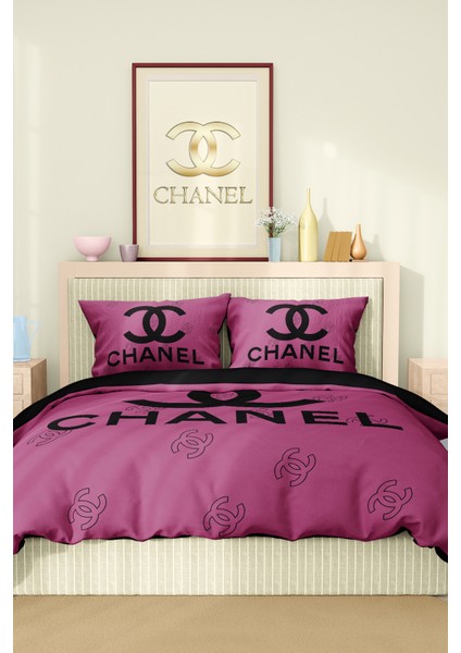 Nevresim Takımı Çift Kişilik Pamuklu Saten Kumaş 6 Parça 3D Dijital Baskı Duvet Cover Set Model No: