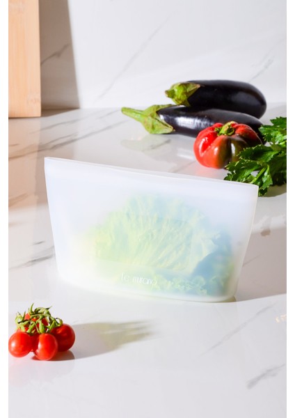 Mood Hava Sızdırmaz Kilitli Silikon Saklama Torbası 680 ml | Şeffaf modelleri