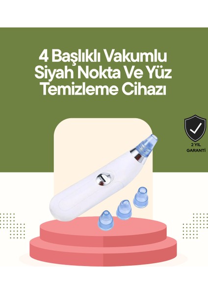Mtxdpn USB Destekli 4 Başlıklı Siyah Nokta Vakum Cihazı – Gözenek Temizleyici ve Cilt Yenileyici Bakım Aleti
