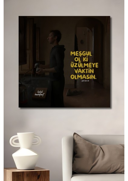 Yağlı Boya Görünümlü Modern Sanat Dekoratif Ahşap Tablo Dikdörtgen Tablo