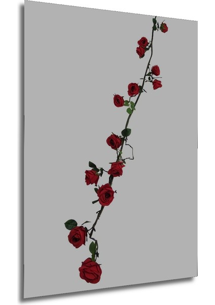 Kırmızı Gül Bahçesi Yağlı Boya Görünümlü Ahşap Dekoratif Tablo Dikdörtgen Tablo fırsatları