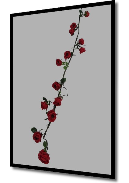 Kırmızı Gül Bahçesi Yağlı Boya Görünümlü Ahşap Dekoratif Tablo Dikdörtgen Tablo indirimleri