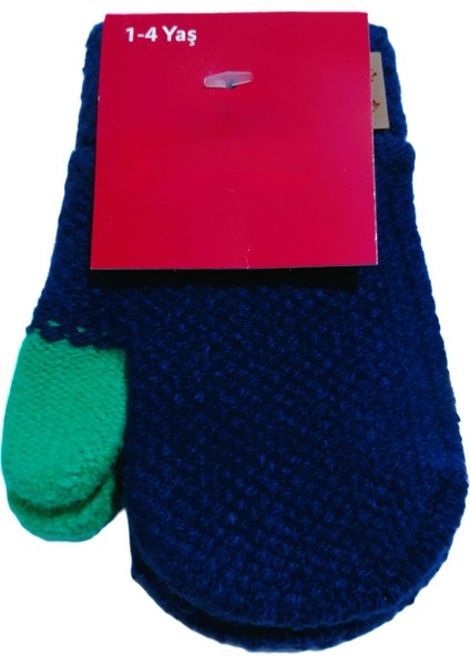 Erkek Bebe Örme Tek Parmaklı Eldiven 1-4 Yaş