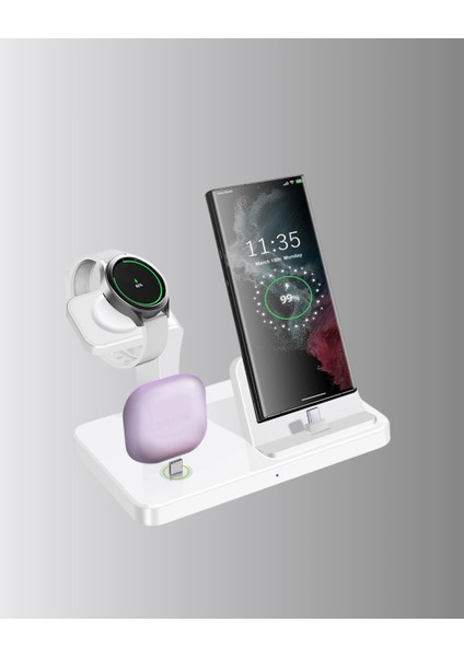 Buğz Kablosuz Şarj Istasyonu 4’ü 1 Arada iPhone Watch ve Airpods Uyumlu fiyatları