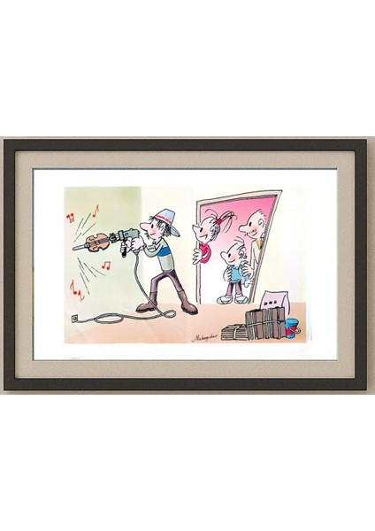 Ma Heng Chao 29X21CM Orijinal Karikatür Tablo