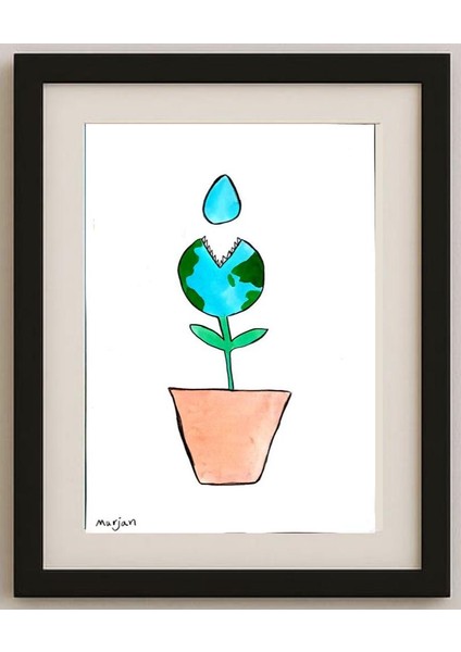 Marjan Rezaie 29X21CM Orijinal Karikatür Tablo