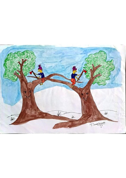 Thipparapu Suman Kumar 29X21CM Orijinal Karikatür Tablo modelleri